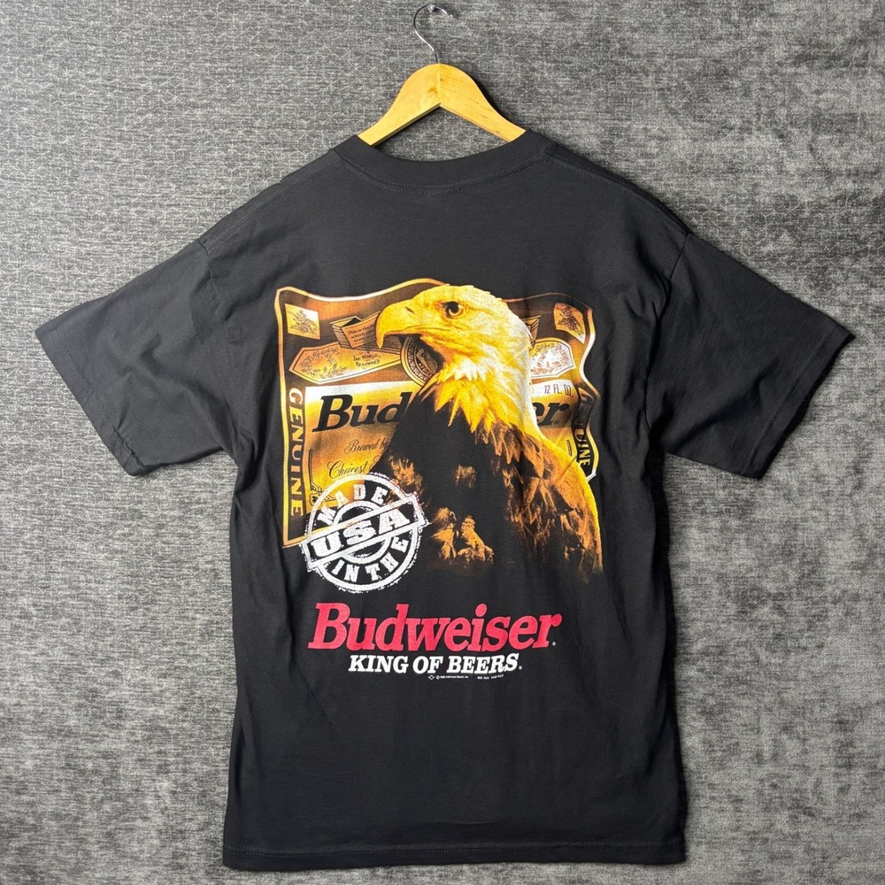 Vintage 1999 Budweiser King of Beers Eagle T-Shirt Black Delta Pro Weight Large